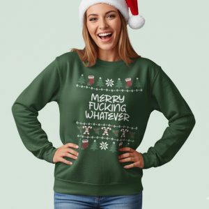 Groene Kersttrui Merry Fucking Whatever