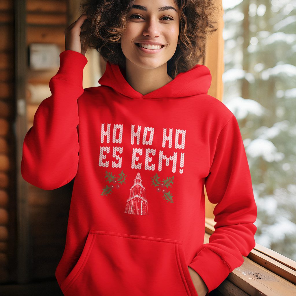 Groningen Kerst Hoodie Rood Ho Ho Ho Es Eem
