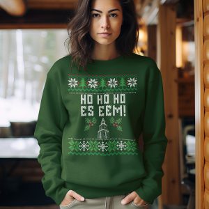 Groningse Kersttrui Groen Ho Ho Ho Es Eem