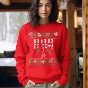 Groningse Kersttrui Rood Ho Ho Ho Es Eem