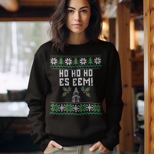 Groningse Kersttrui Zwart Ho Ho Ho Es Eem