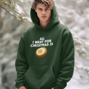Kerst Hoodie Groen All I Want For Christmas Is Eierbal