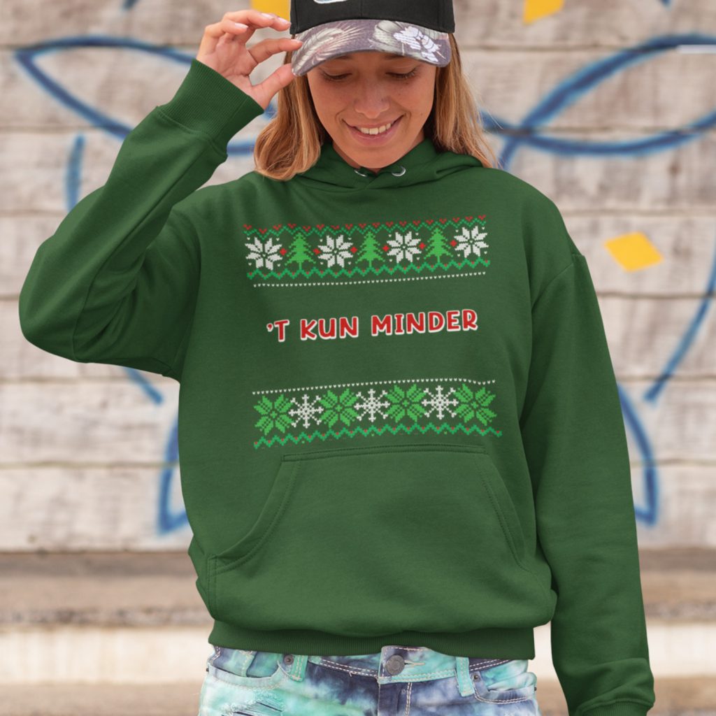 Kerst Hoodie Groen T Kun Minder