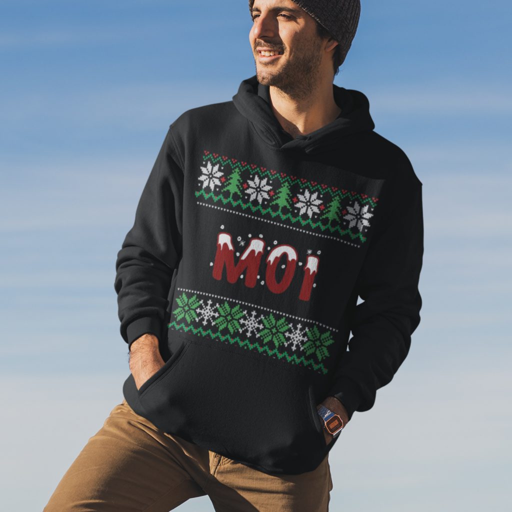 Kerst Hoodie Zwart Moi