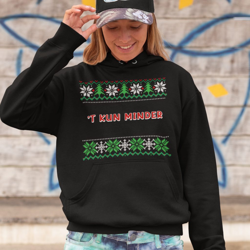 Kerst Hoodie Zwart T Kun Minder
