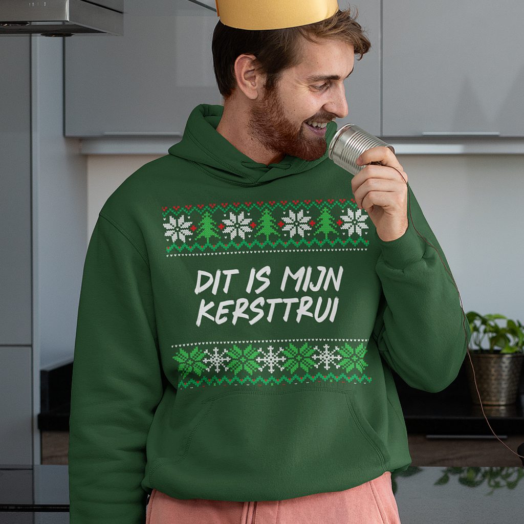Foute Kerst Hoodie Groen Dit Is Mijn Kersttrui