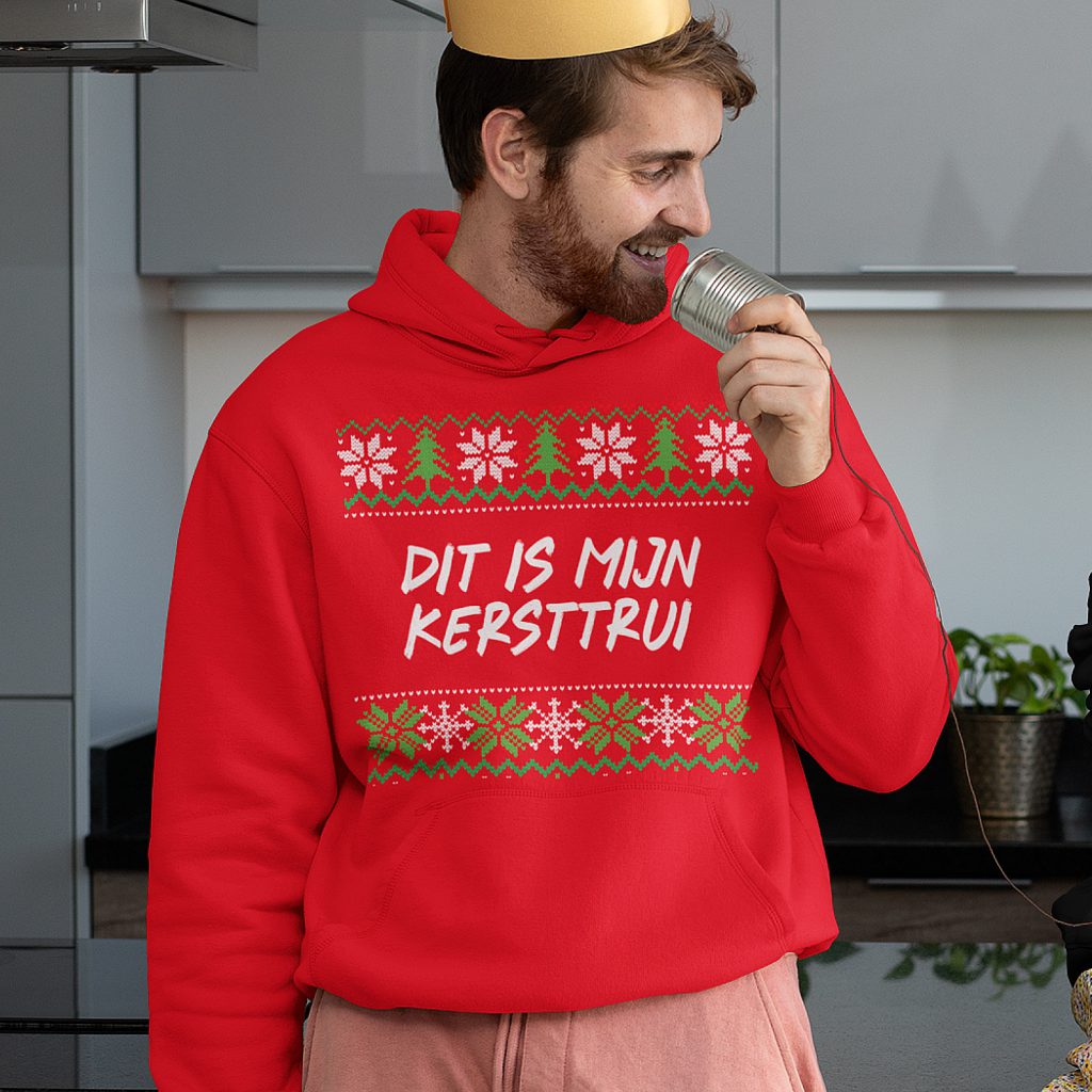 Foute Kerst Hoodie Rood Dit Is Mijn Kersttrui