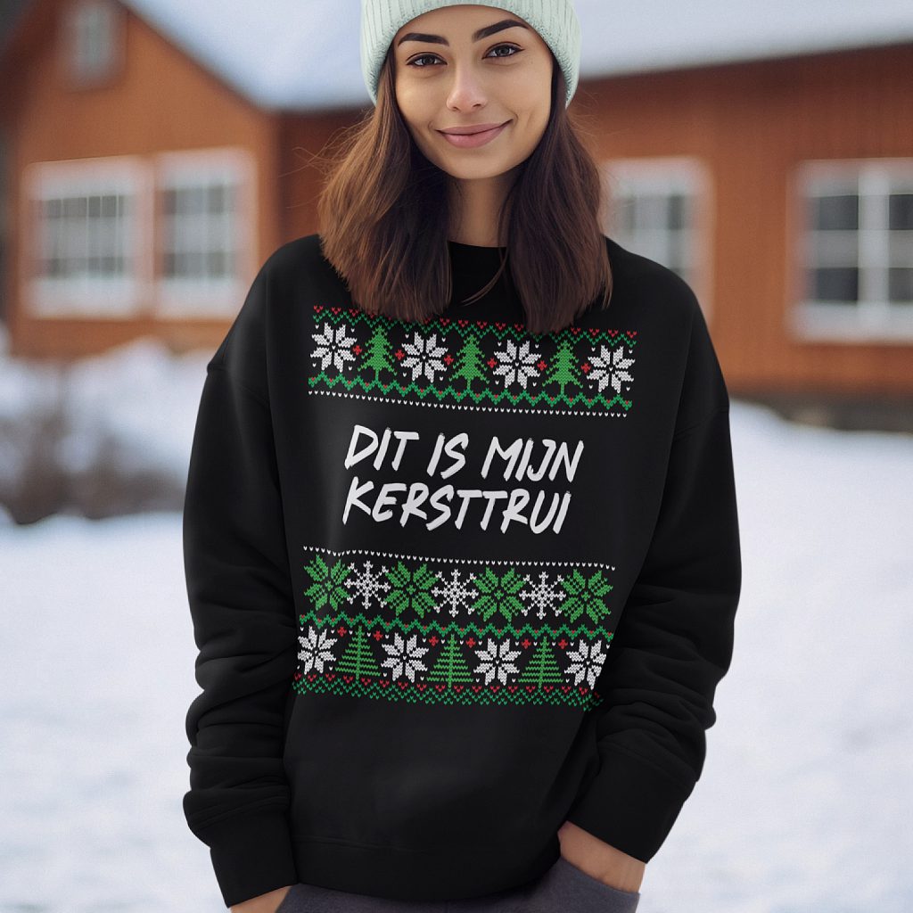 Foute Kersttrui Zwart Dit Is Mijn Kersttrui Model