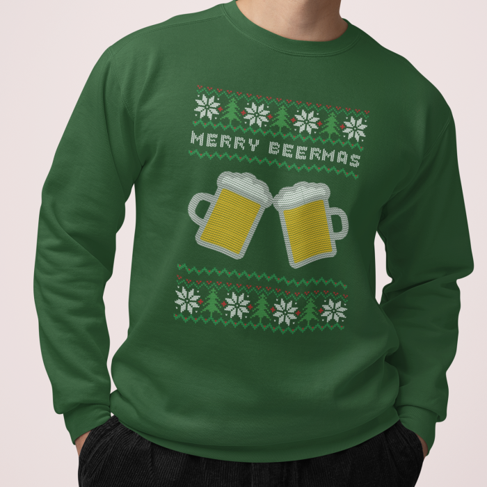 Foute Kerst Sweater Groen Merry Beermas