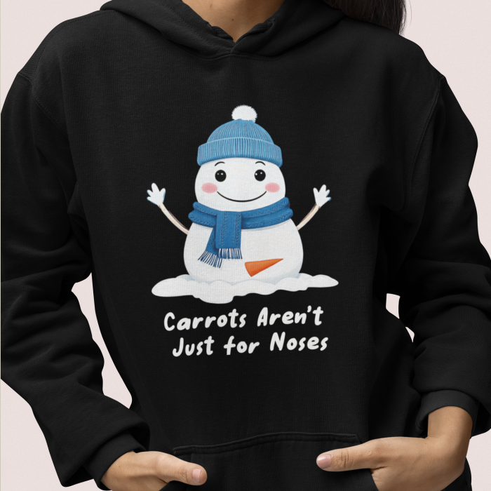 Foute Kerst Hoodie Zwart Carrots Aren't Just For Noses