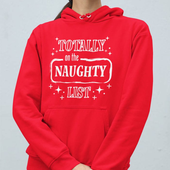 Foute Kerst Hoodie Rood Totally on the Naughty List