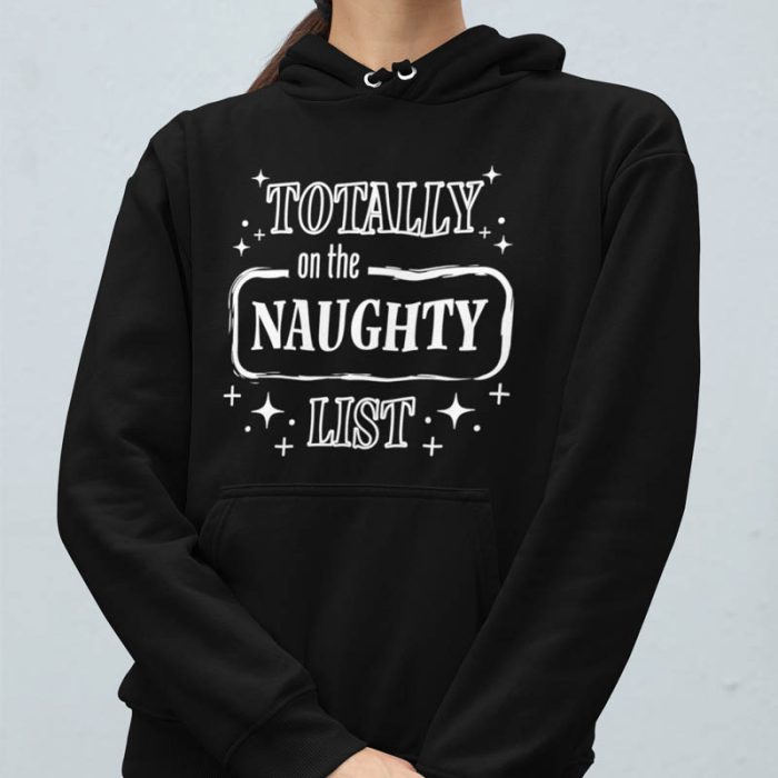 Foute Kerst Hoodie Zwart Totally on the Naughty List
