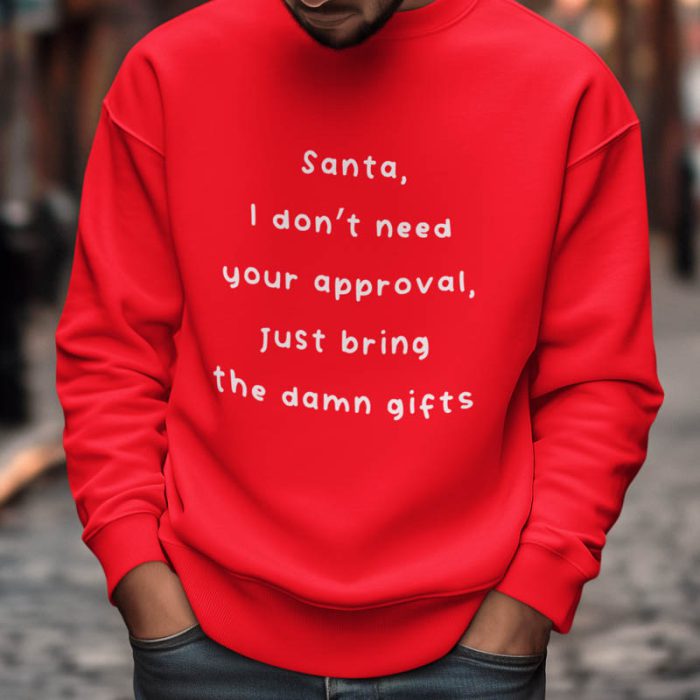 Foute Kerst Sweater Rood Santa, I Don't Need Your Approval Just Bring The Damn Gifts