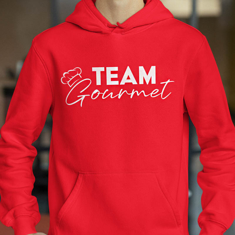 Foute Kerst Hoodie Rood Man Team Gourmet
