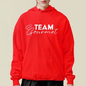 Foute Kerst Hoodie Vrouw Rood Team Gourmet