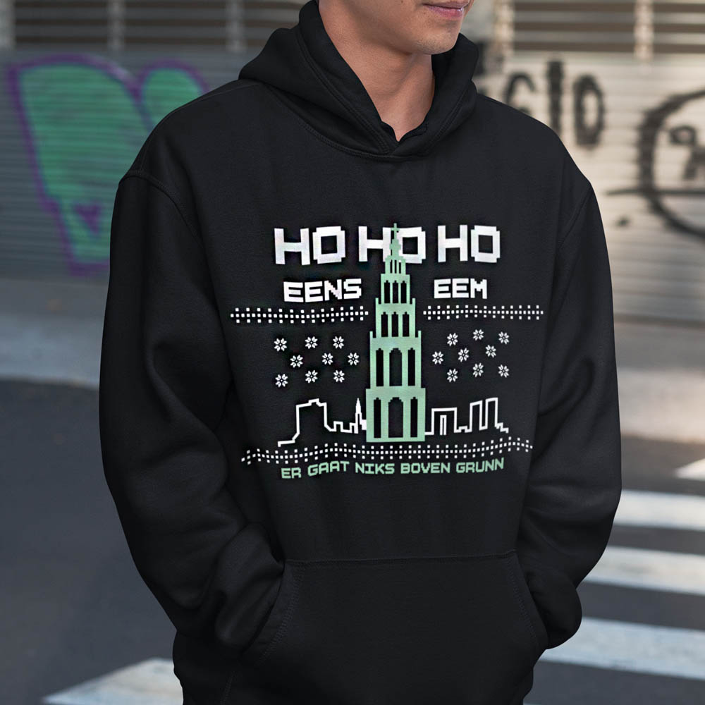 Foute Kerst Hoodie Zwart Er Gaat Niks Boven Grunn
