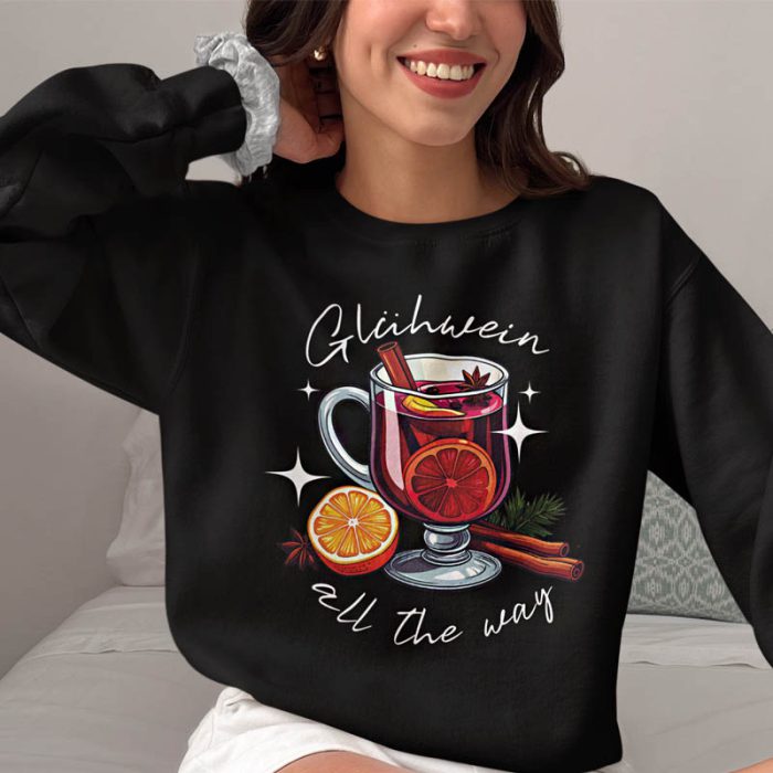 Foute Kerst Trui Gluhwein All The Way Zwart