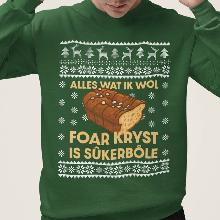 Foute Kerst Trui Groen Alles Wat Ik Wol Foar Kryst Is Sukerbole