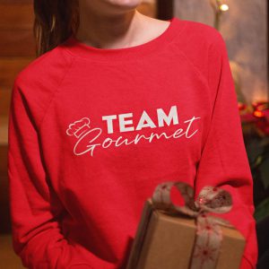 Foute Kerst Trui Rood Vrouw Team Gourmet