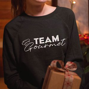 Foute Kerst Trui Zwart Vrouw Team Gourmet