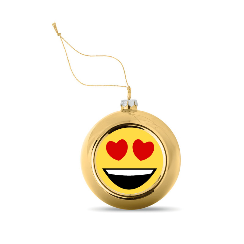 Kerstbal Goud Hartjes Ogen