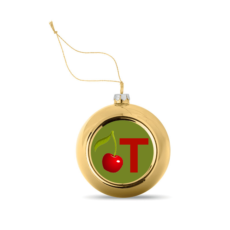 Kerstbal Goud Kers (t)