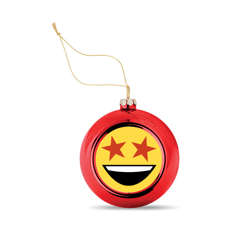 Kerstbal Rood Sterren Ogen