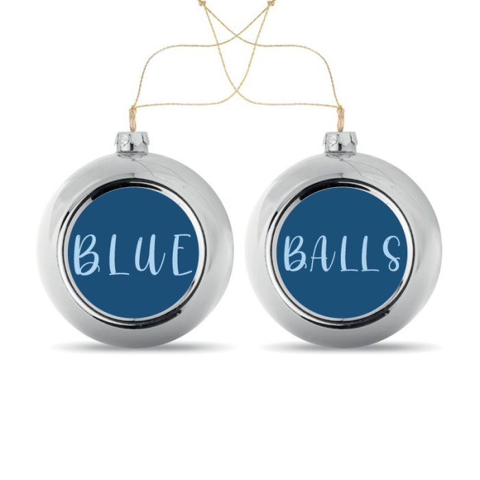 Kerstbal Zilver Blue Balls