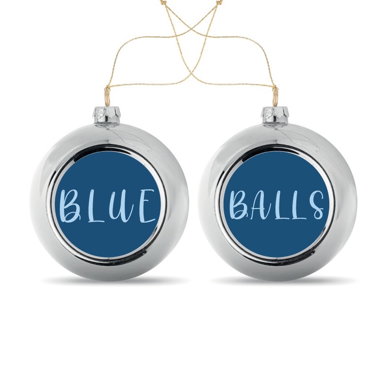 Kerstbal Zilver Blue Balls