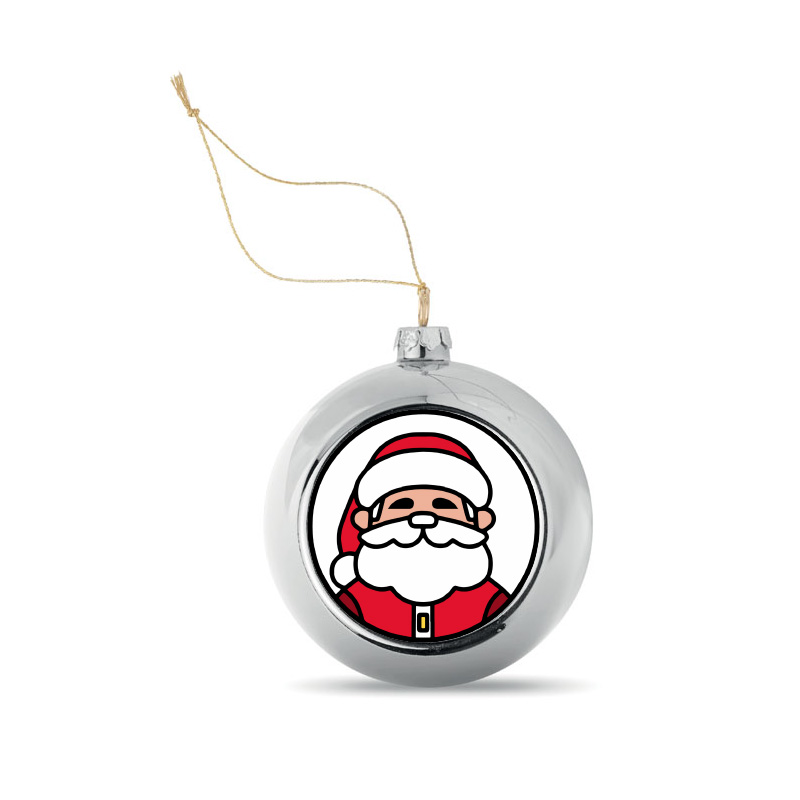 Kerstbal Zilver Kerstman