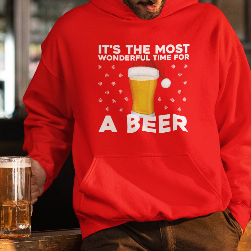 Foute Kerst Hoodie Rood It's Te Most Wonderful Time Of The Year