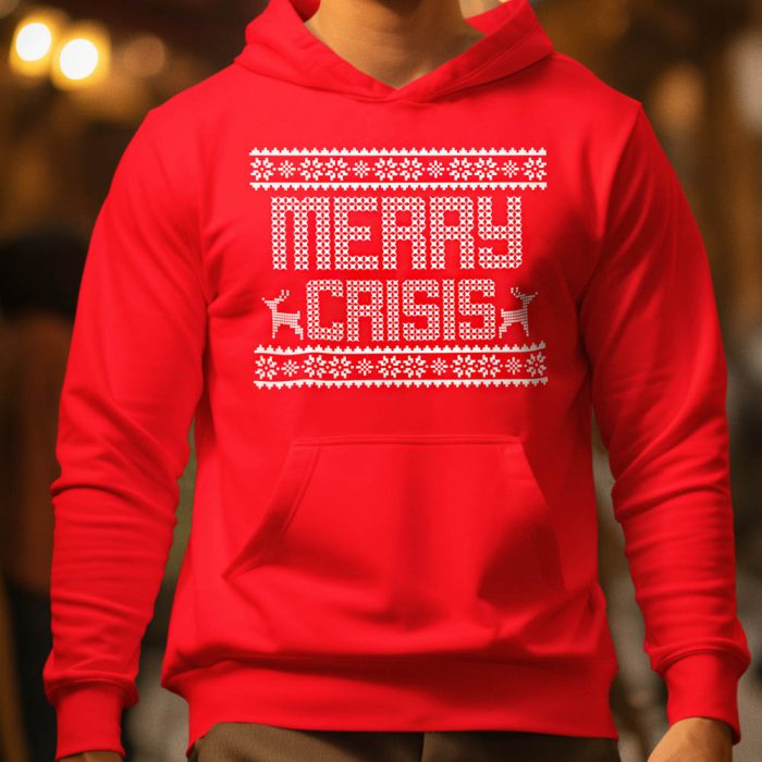 Foute Kerst Hoodie Rood Merry Crisis