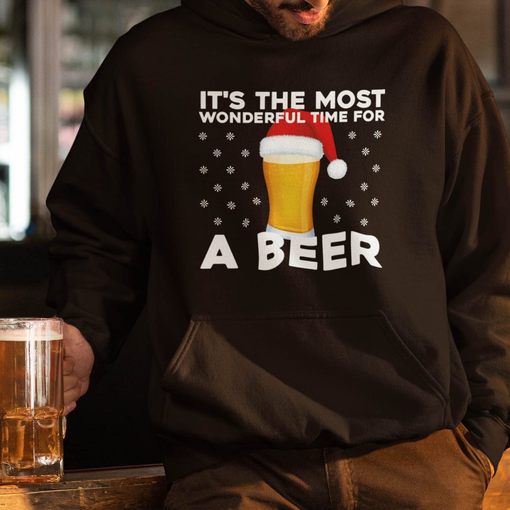 Foute Kerst Hoodie Zwart It's Te Most Wonderful Time Of The Year