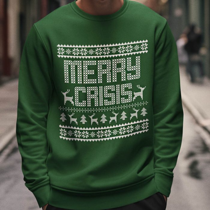 Foute Kerst Trui Groen Merry Crisis