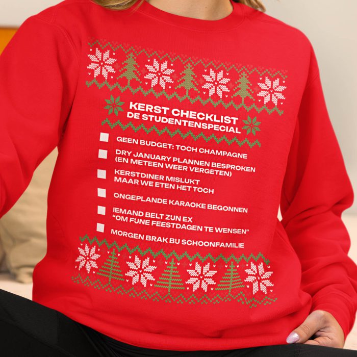 Foute Kerst Trui Rood De Studentenspecial checklist