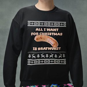 Foute Kerst Trui Zwart All I Want For Christmas Is Bratwurst