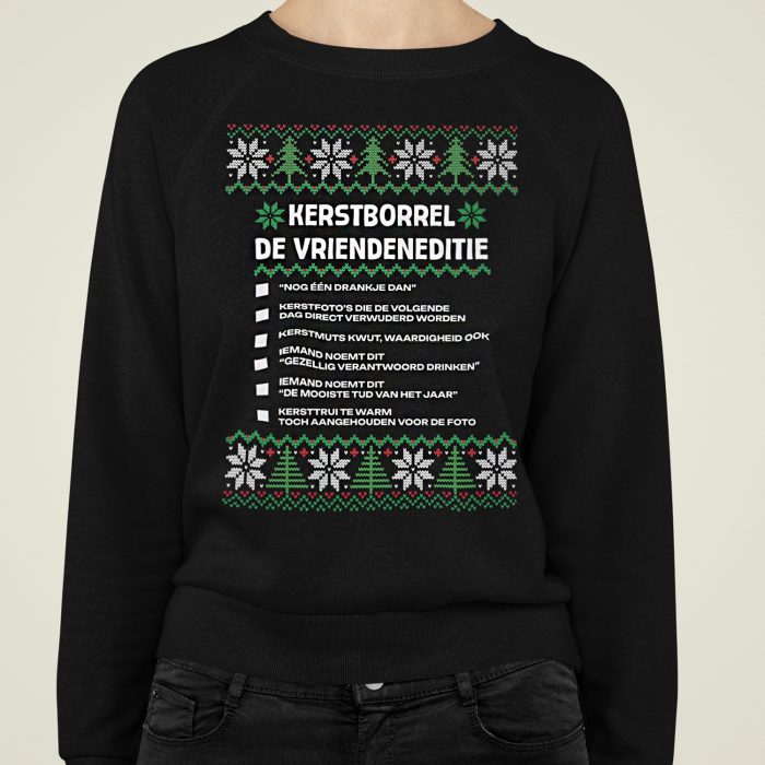 Foute Kerst Trui Zwart Checklist De Vrienden Editie