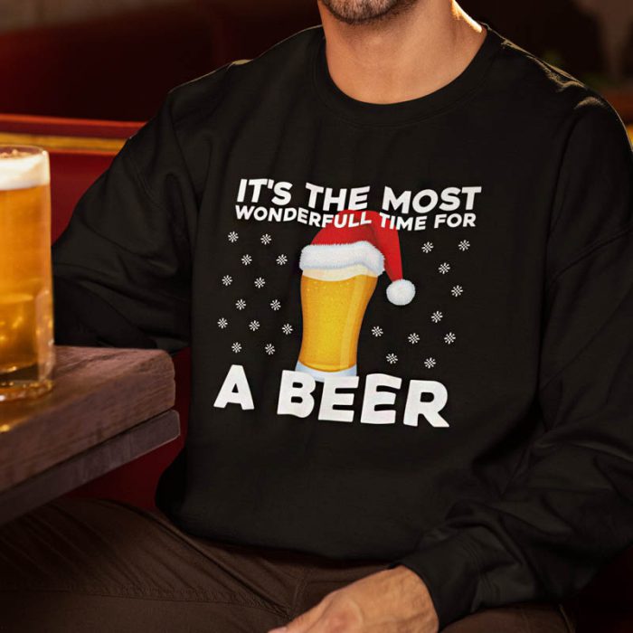 Foute Kerst Trui Zwart It's The Most Wonderfull Time For A Beer