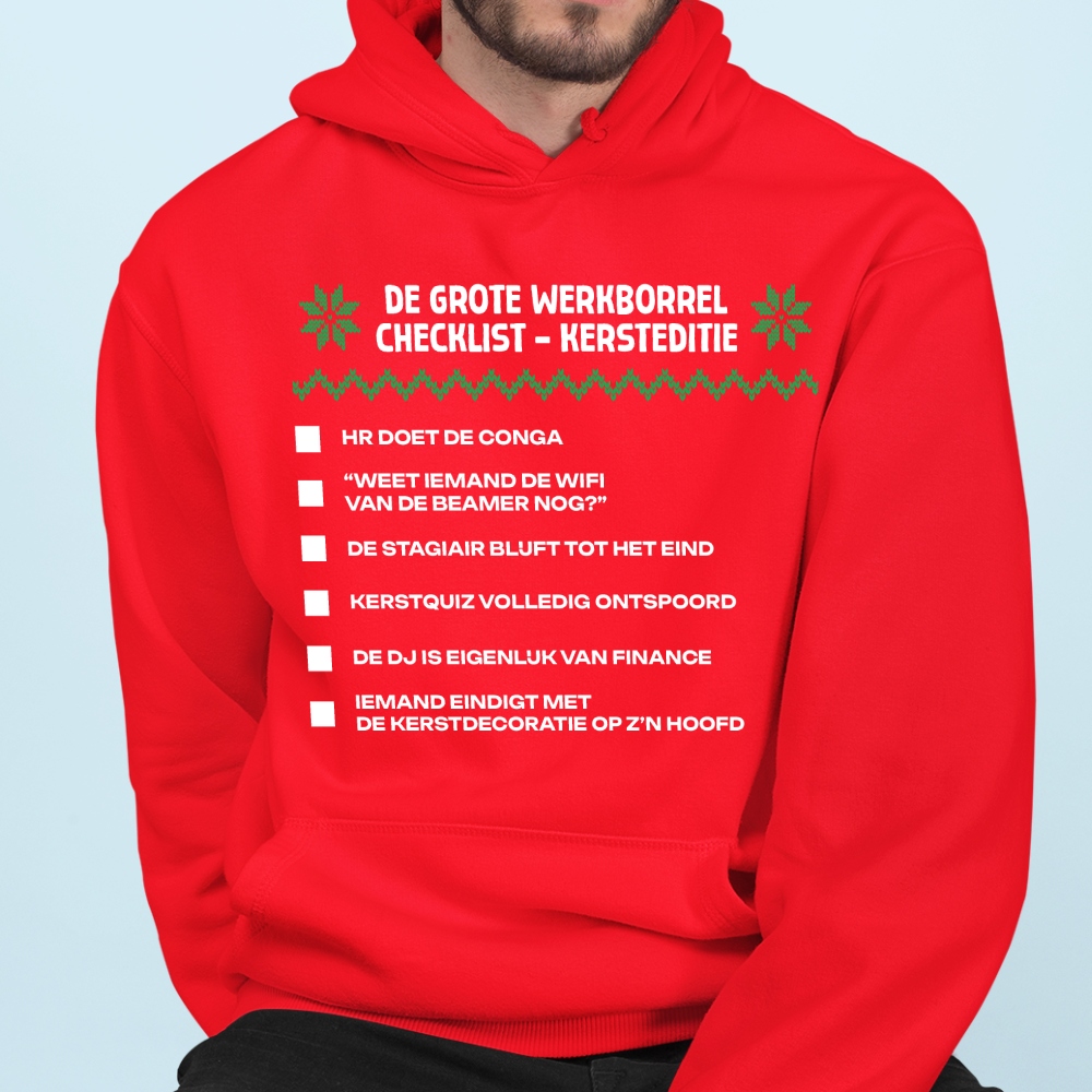 Hoodie Rood Werkborrel Checklist V2