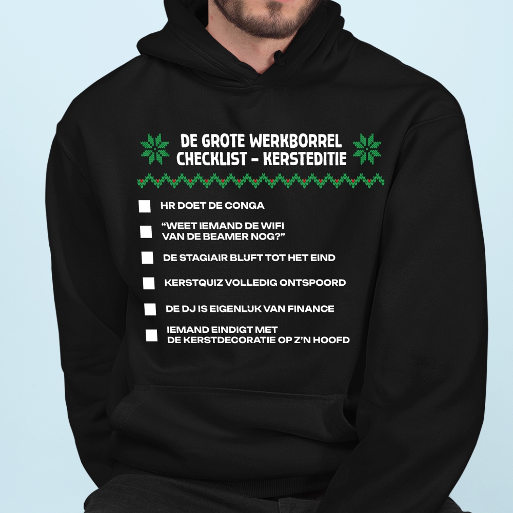 Hoodie Zwart Werkborrel V2