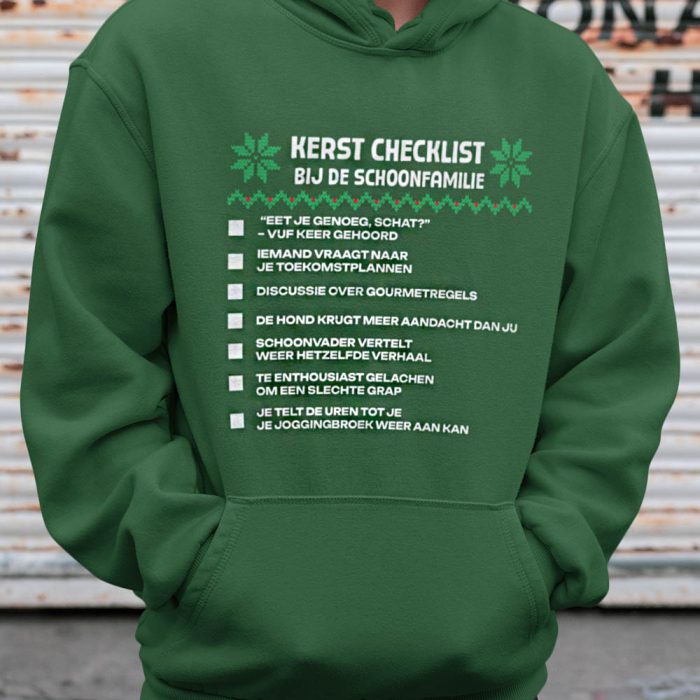 Kerst Hoodie Groen Bij De Schoonfamilie