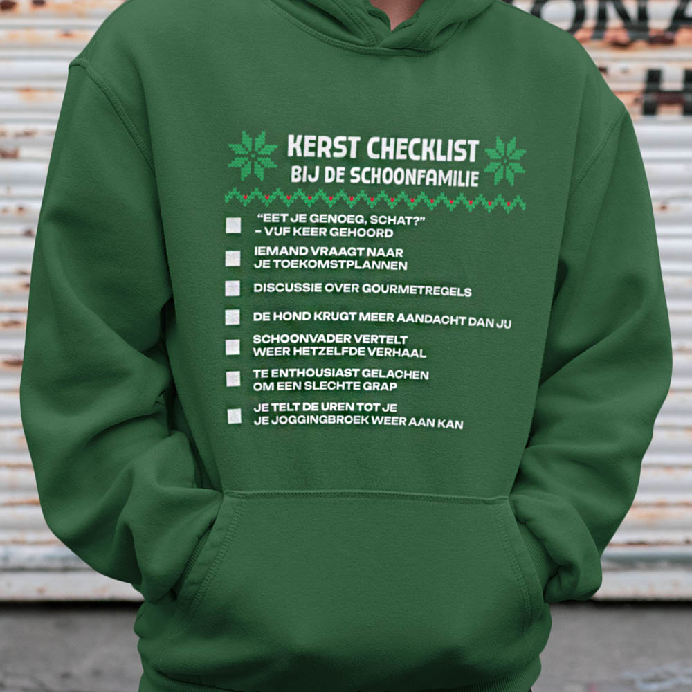 Kerst Hoodie Groen Bij De Schoonfamilie