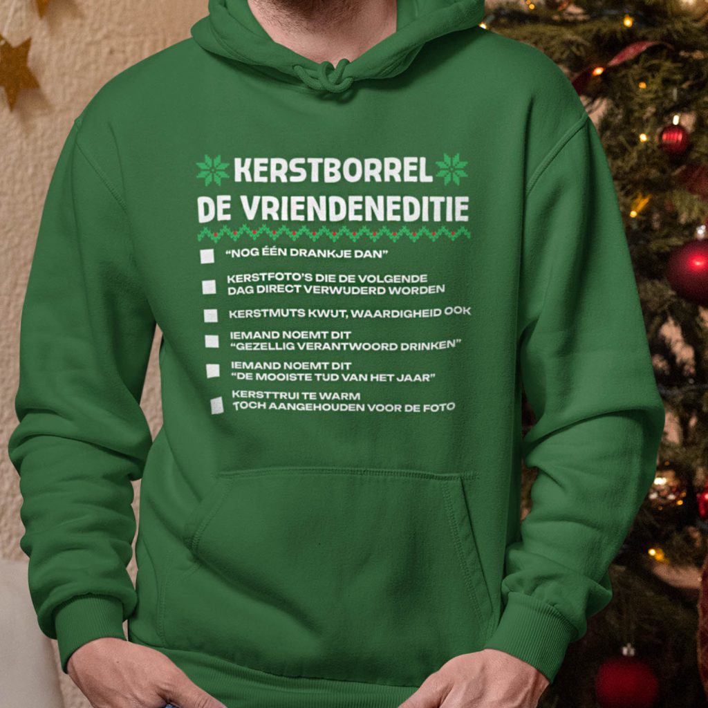 Kerst Hoodie Groen Kerstborrel checklist