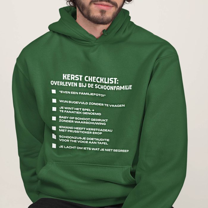 Kerst Hoodie Groen Kerstchecklist Schoonouders V1