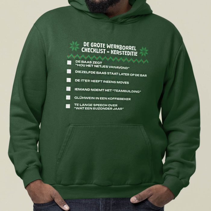 Kerst Hoodie Groen Werkborrel Kersteditie