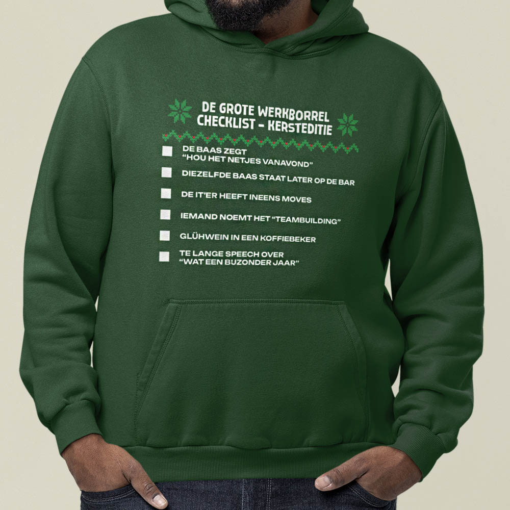 Kerst Hoodie Groen Werkborrel Kersteditie
