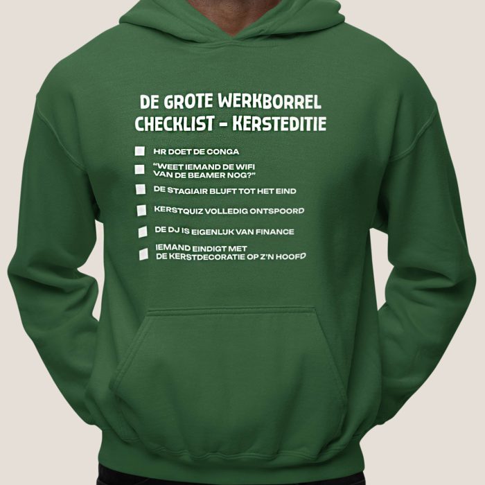 Kerst Hoodie Groen Werkborrel checklist 1