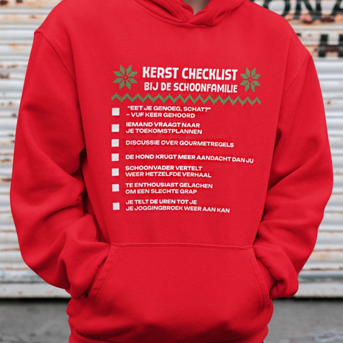 Kerst Hoodie Rood Bij De Schoonfamilie