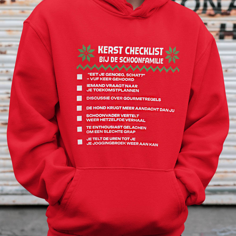 Kerst Hoodie Rood Bij De Schoonfamilie