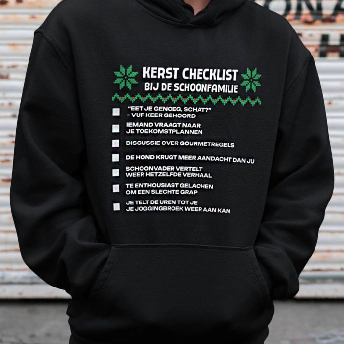 Kerst Hoodie Zwart Bij De Schoonfamilie